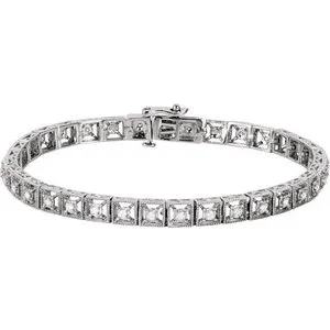 14K White 1/2 CTW Diamond Fashion Tennis 7" Bracelet