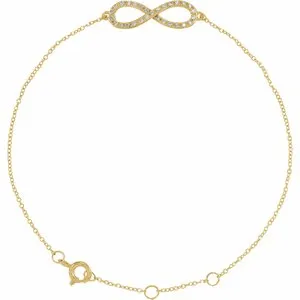 14K Yellow 1/6 CTW Diamond Infinity-Inspired 8" Bracelet