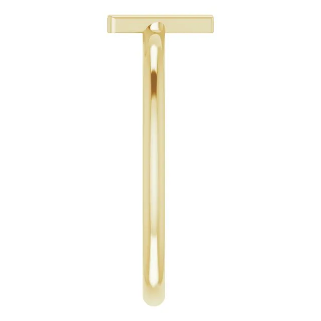 14K Yellow Initial A Ring