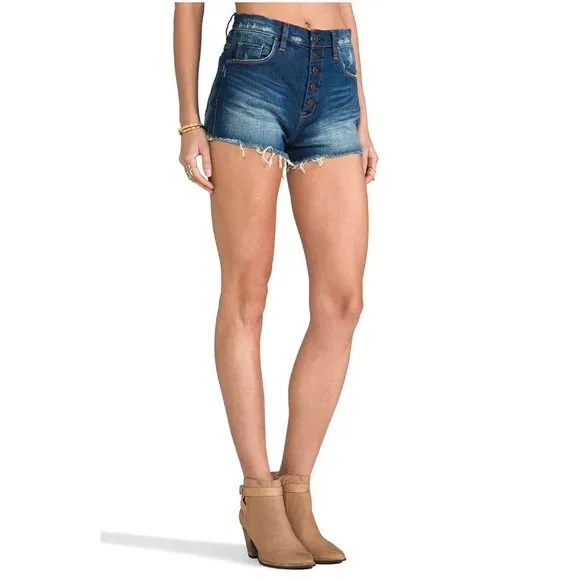 182 BLANKNYC Distressed Denim High Waisted Shorts 26
