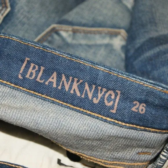 182 BLANKNYC Distressed Denim High Waisted Shorts 26