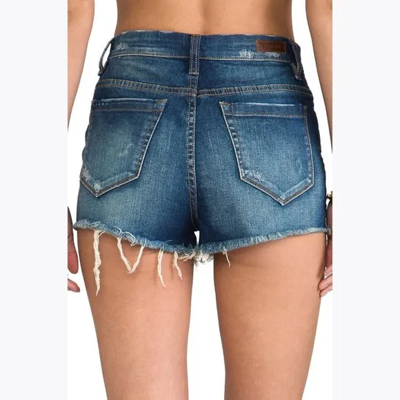 182 BLANKNYC Distressed Denim High Waisted Shorts 26