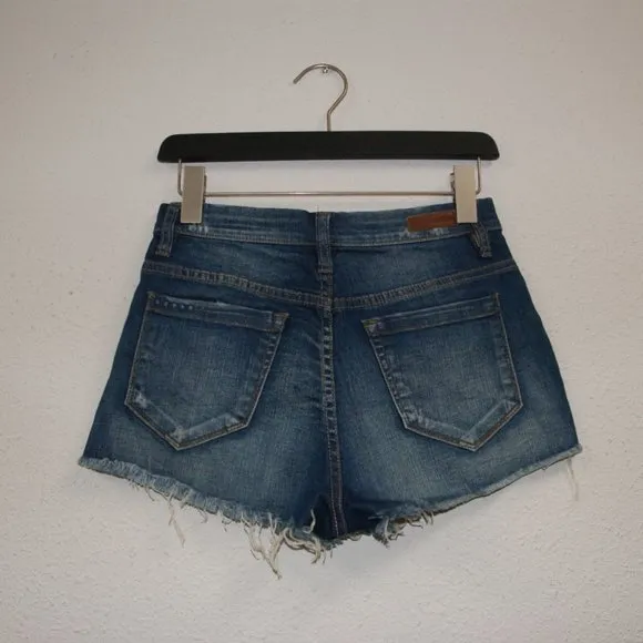 182 BLANKNYC Distressed Denim High Waisted Shorts 26
