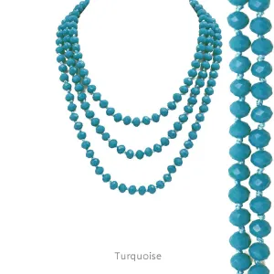 60" Bead Necklace || Blue Turquoise