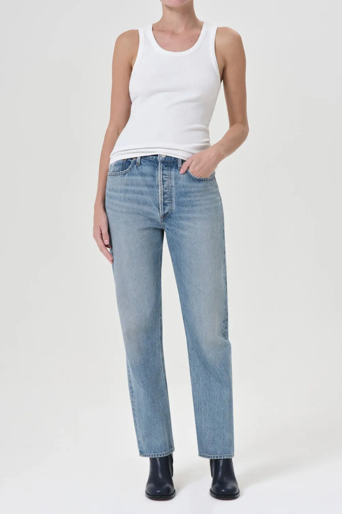 90's Pinch Waist High Rise Straight in Infinite