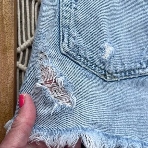 Agolde Distressed High Rise Jean Shorts 28