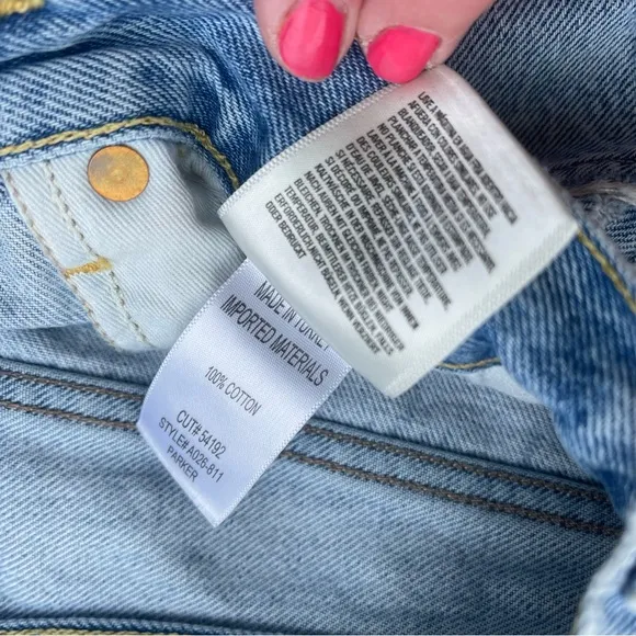 Agolde Distressed High Rise Jean Shorts 28