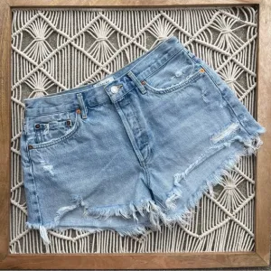 Agolde Distressed High Rise Jean Shorts 28