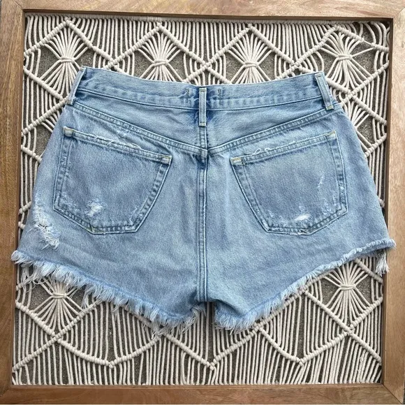 Agolde Distressed High Rise Jean Shorts 28
