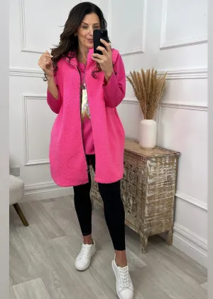Ailish Fuchsia Teddy Fleece Gilet