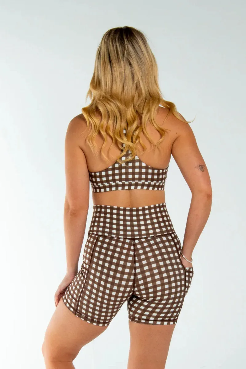 AMBR Designs Eco Biker Shorts - Gingham