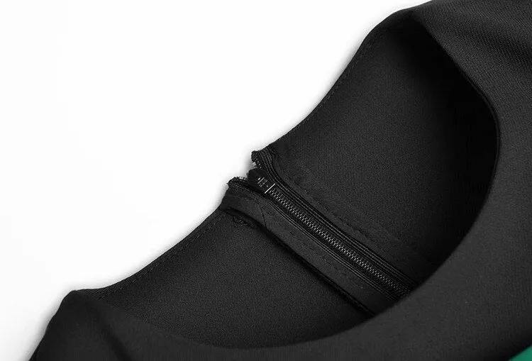 Anne Early Autumn Pencil  O-Neck  Long Sleeve Bow Office Lady Slit Package Buttocks Dress