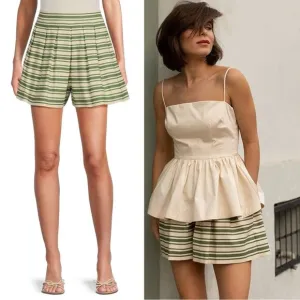 Antonio Melani x The Style Bungalow South Ocean Shorts 8 High Waist Pleated NEW