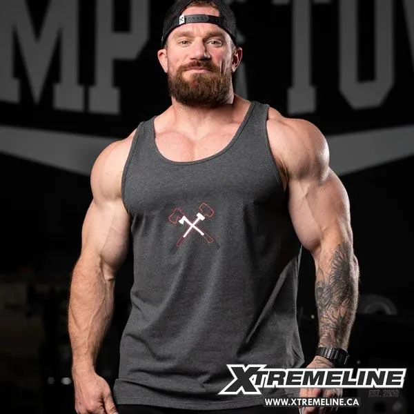 Axe & Sledge Axe Stack Tank Top, Dark Heather Grey