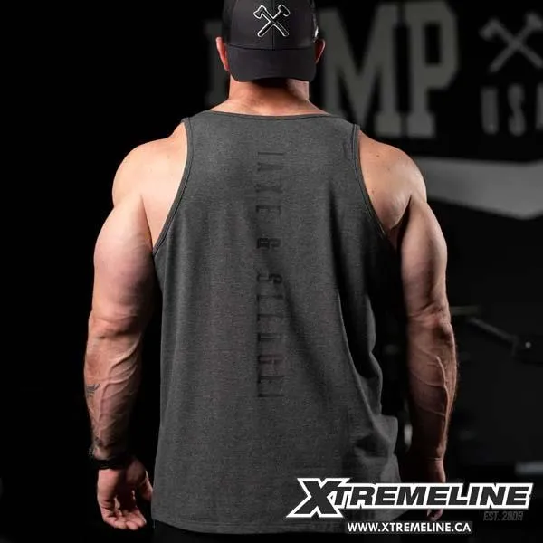 Axe & Sledge Axe Stack Tank Top, Dark Heather Grey