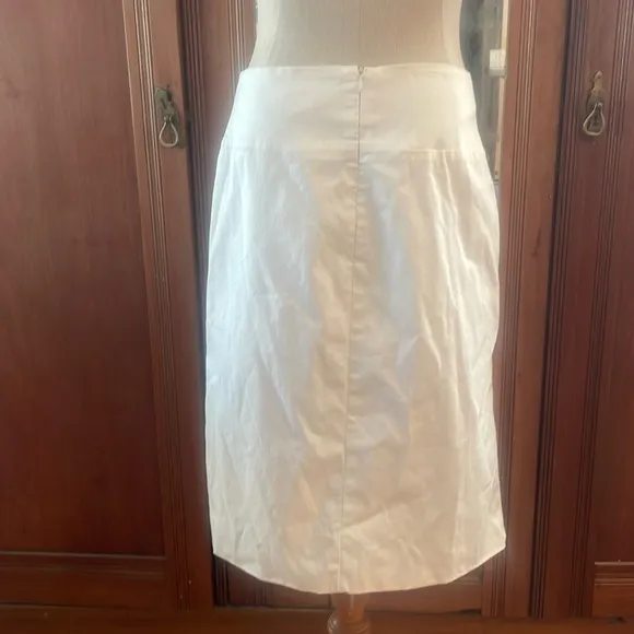 Banana Republic pencil skirt cotton slit white women’s size 10