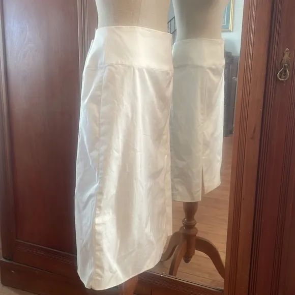 Banana Republic pencil skirt cotton slit white women’s size 10