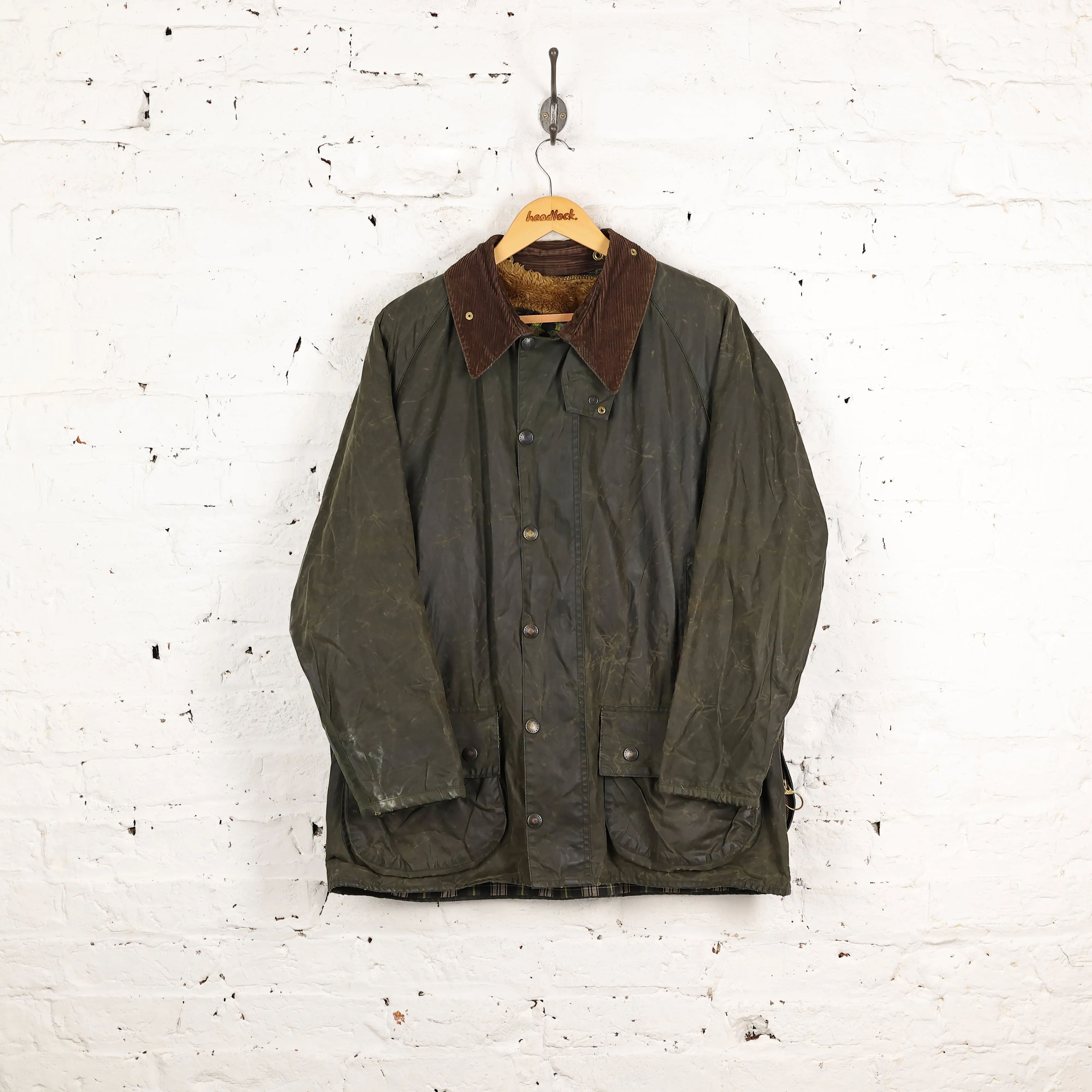 Barbour Beaufort Lined Wax Jacket - Green - L