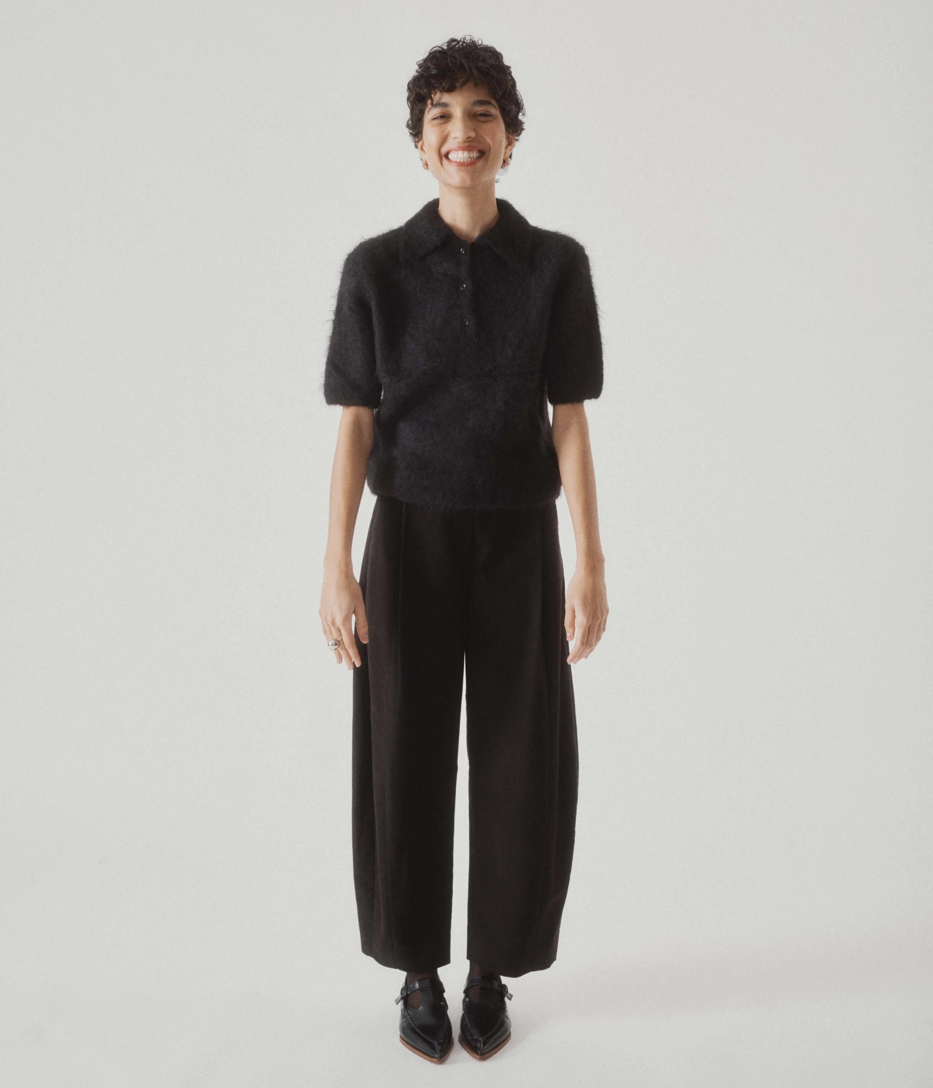 Barrel Denim Pants in Black