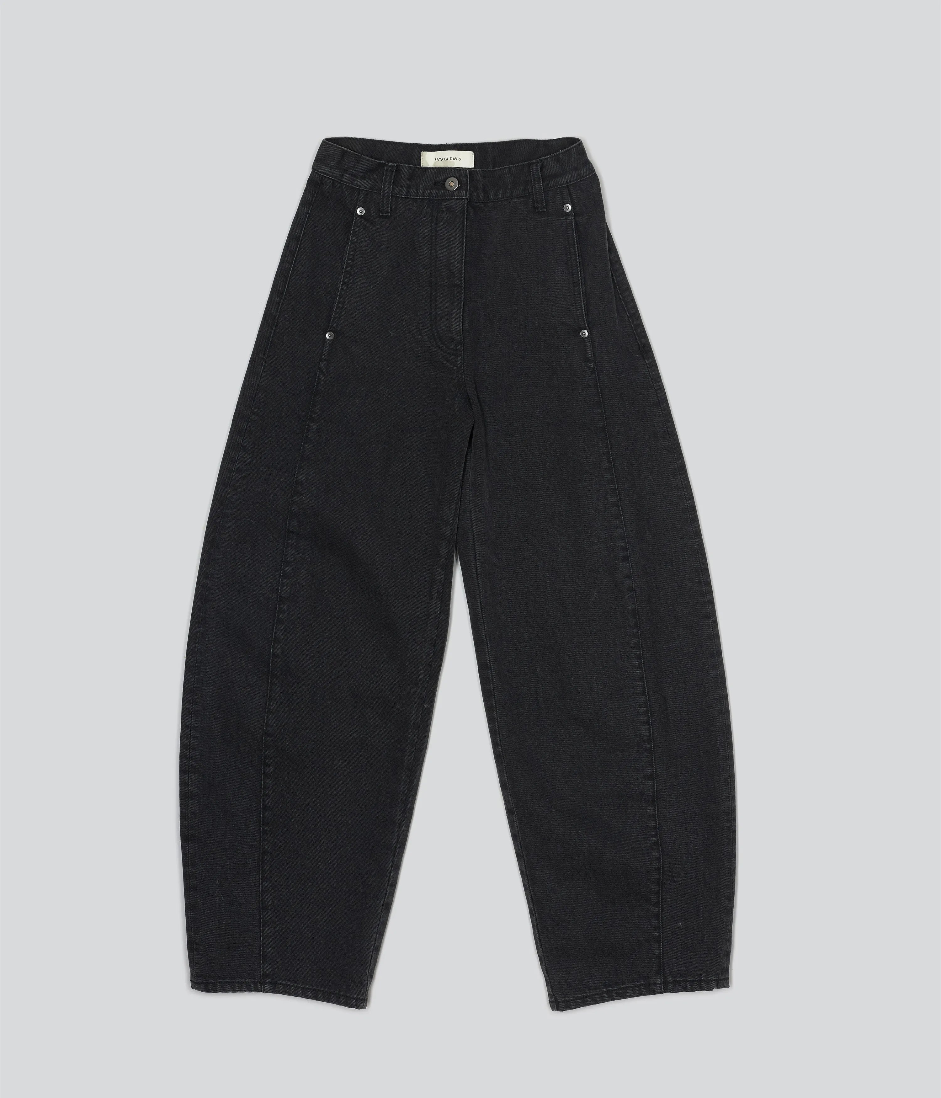 Barrel Denim Pants in Black