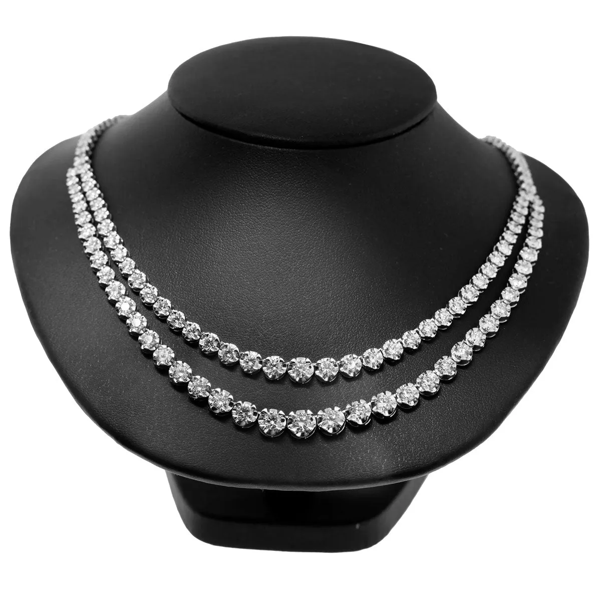 Beautiful Diamond 18 inches long Necklace- 14K White Gold - 15.5ct