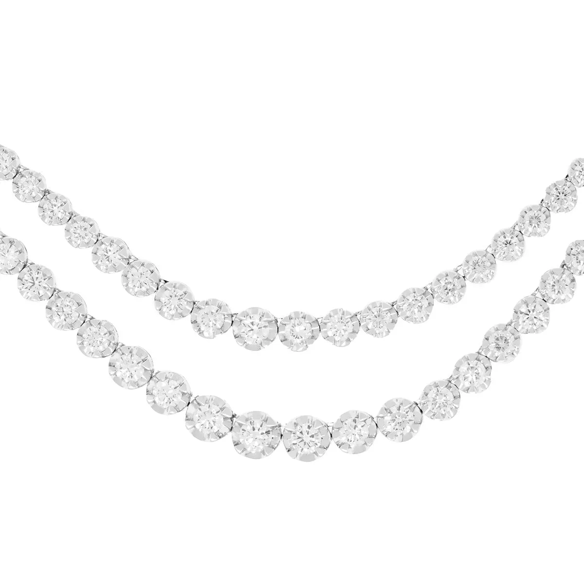 Beautiful Diamond 18 inches long Necklace- 14K White Gold - 15.5ct