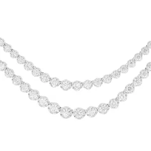 Beautiful Diamond 18 inches long Necklace- 14K White Gold - 15.5ct