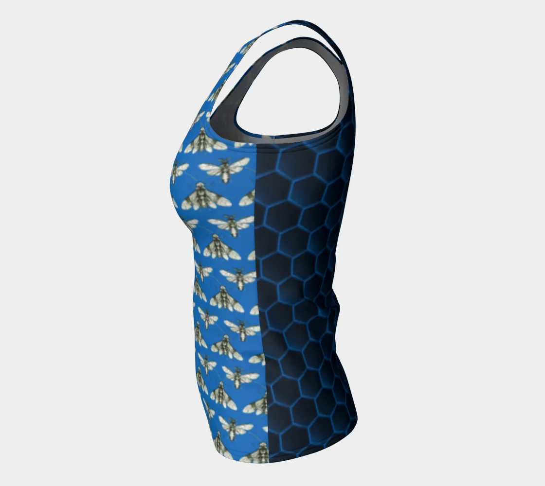 Bee Her Now Blue Tank Top