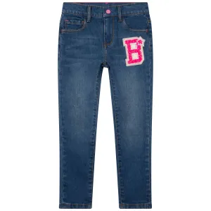 Billie Blush - Denim Pants with "B" Patch - Indigo