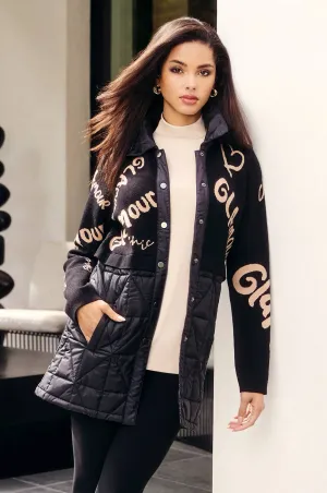 Black and Beige Puff Jacket
