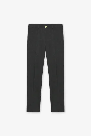 BLACK DENIM PANTS WITH GOLD BUTTONS