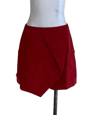 Blood Red Plain High-Waisted Pants