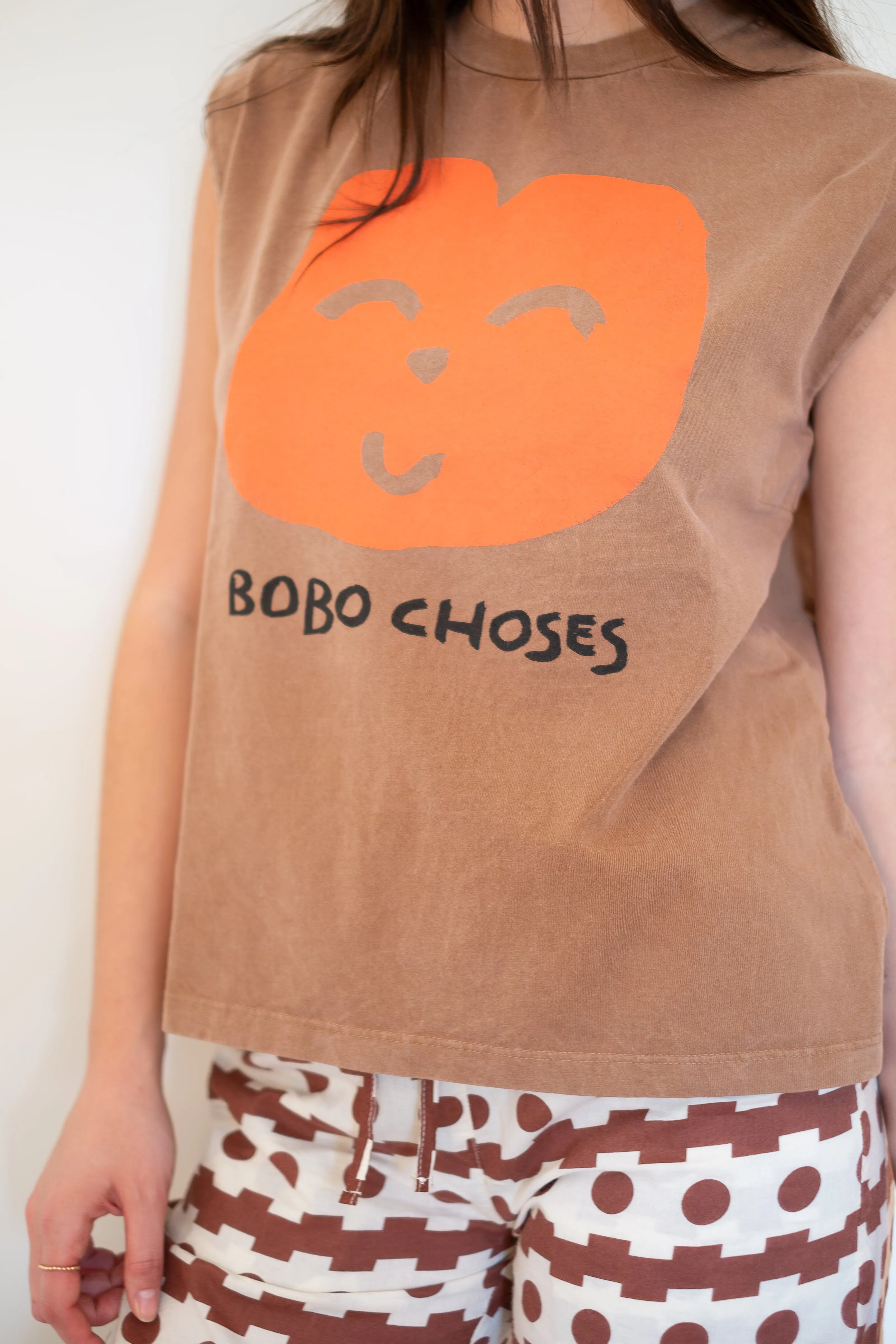 BOBO CHOSES Joyful Face Tank Top - Brown