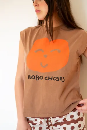 BOBO CHOSES Joyful Face Tank Top - Brown