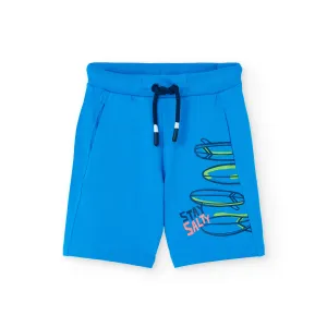 Boboli Blue Fleece Bermuda Shorts