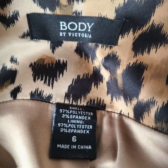 BODY By Victoria's Secret Size 6 Brown Animal Print Satin Ruched Pencil Skirt