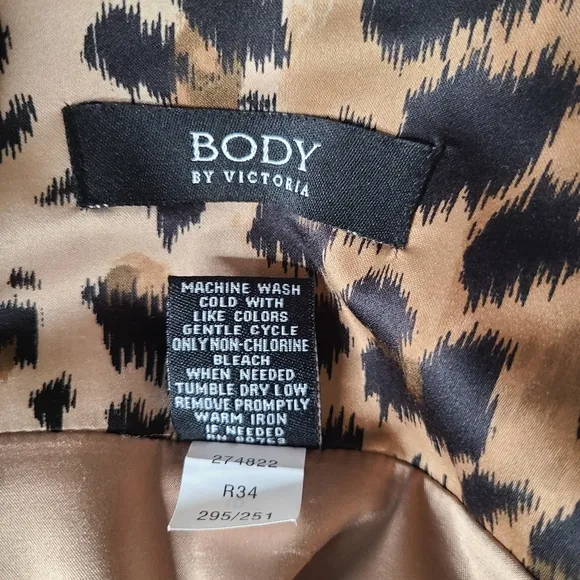 BODY By Victoria's Secret Size 6 Brown Animal Print Satin Ruched Pencil Skirt