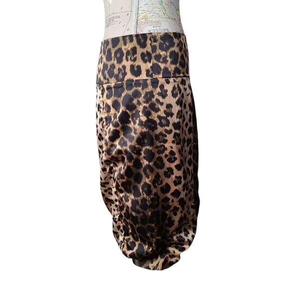 BODY By Victoria's Secret Size 6 Brown Animal Print Satin Ruched Pencil Skirt
