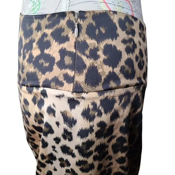 BODY By Victoria's Secret Size 6 Brown Animal Print Satin Ruched Pencil Skirt