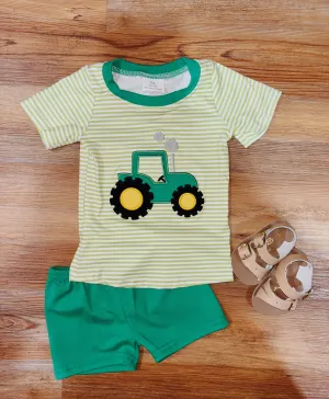 Boys Striped Tractor Set