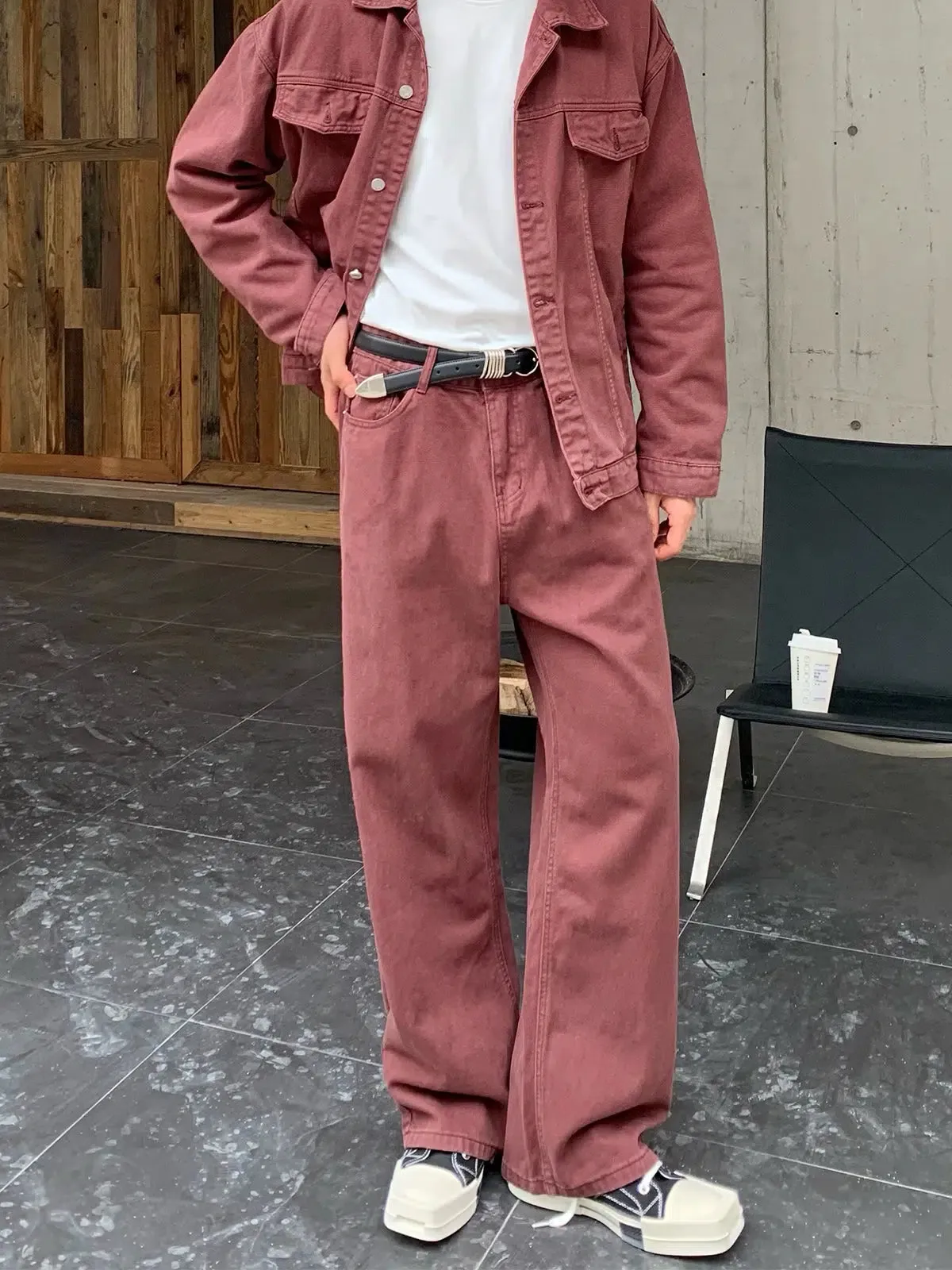 Brick Red Denim Pants