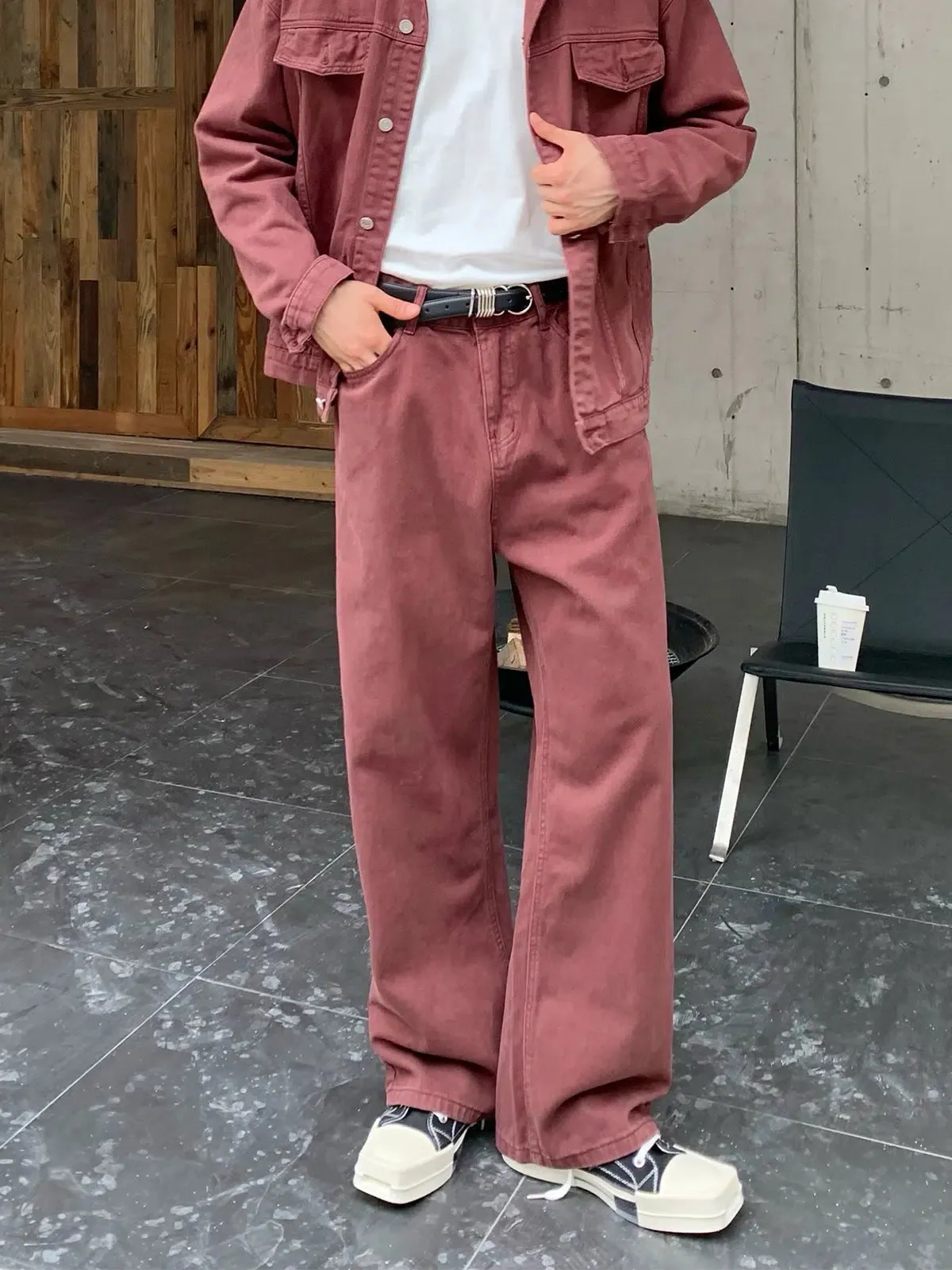 Brick Red Denim Pants