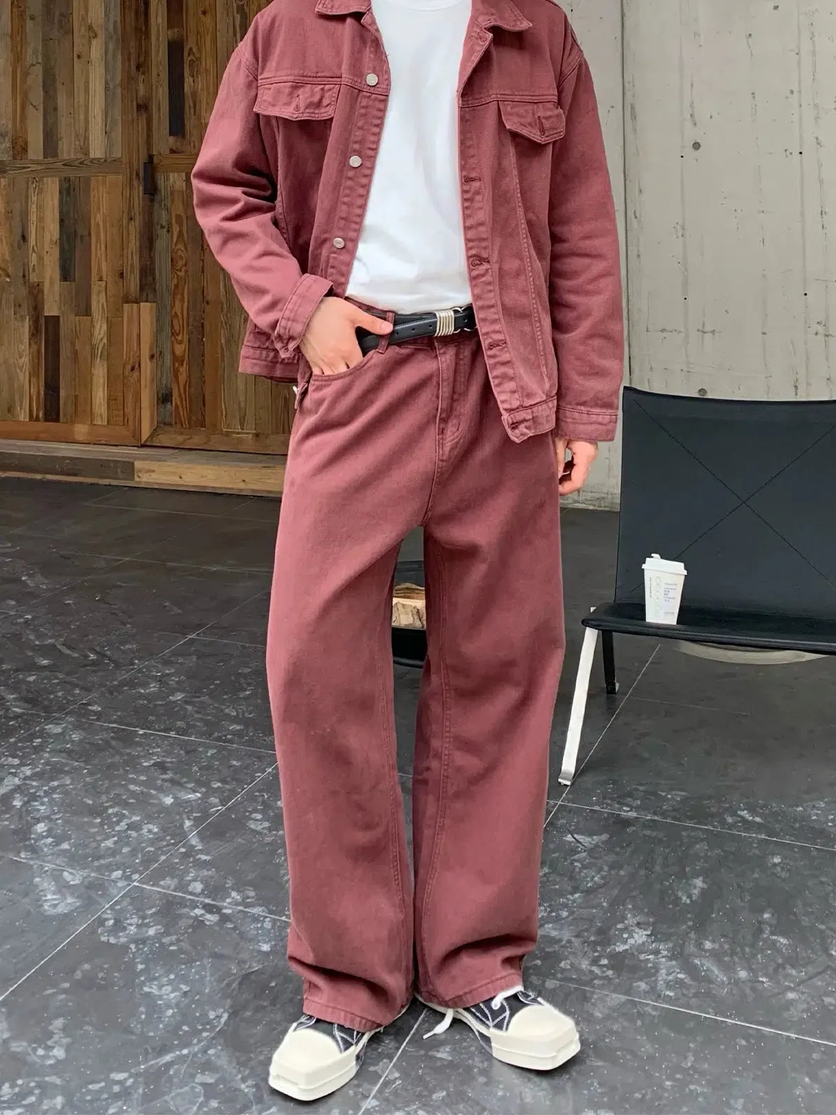 Brick Red Denim Pants