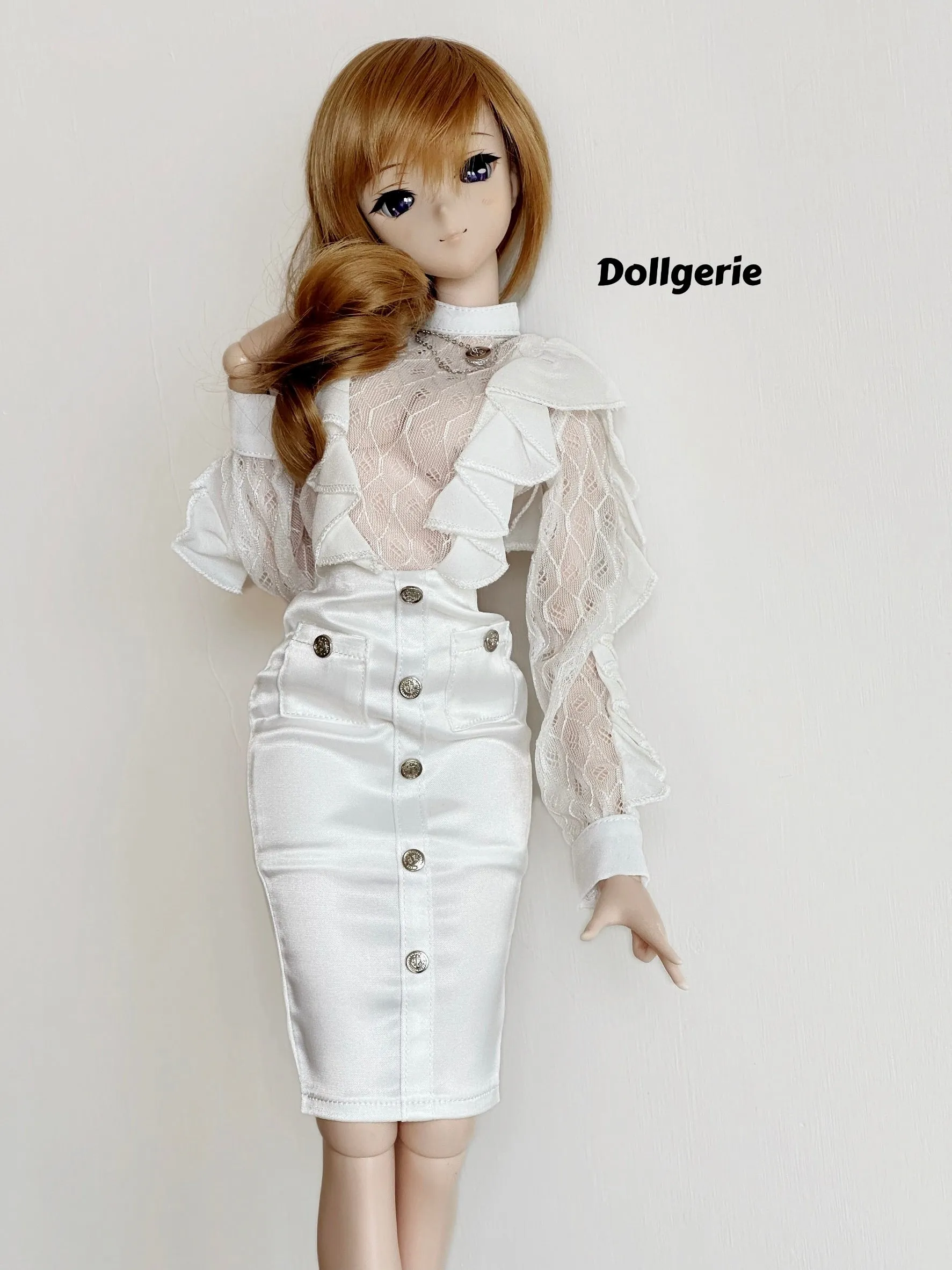 Buttoned Bliss Pencil Skirt, made for SmartDoll