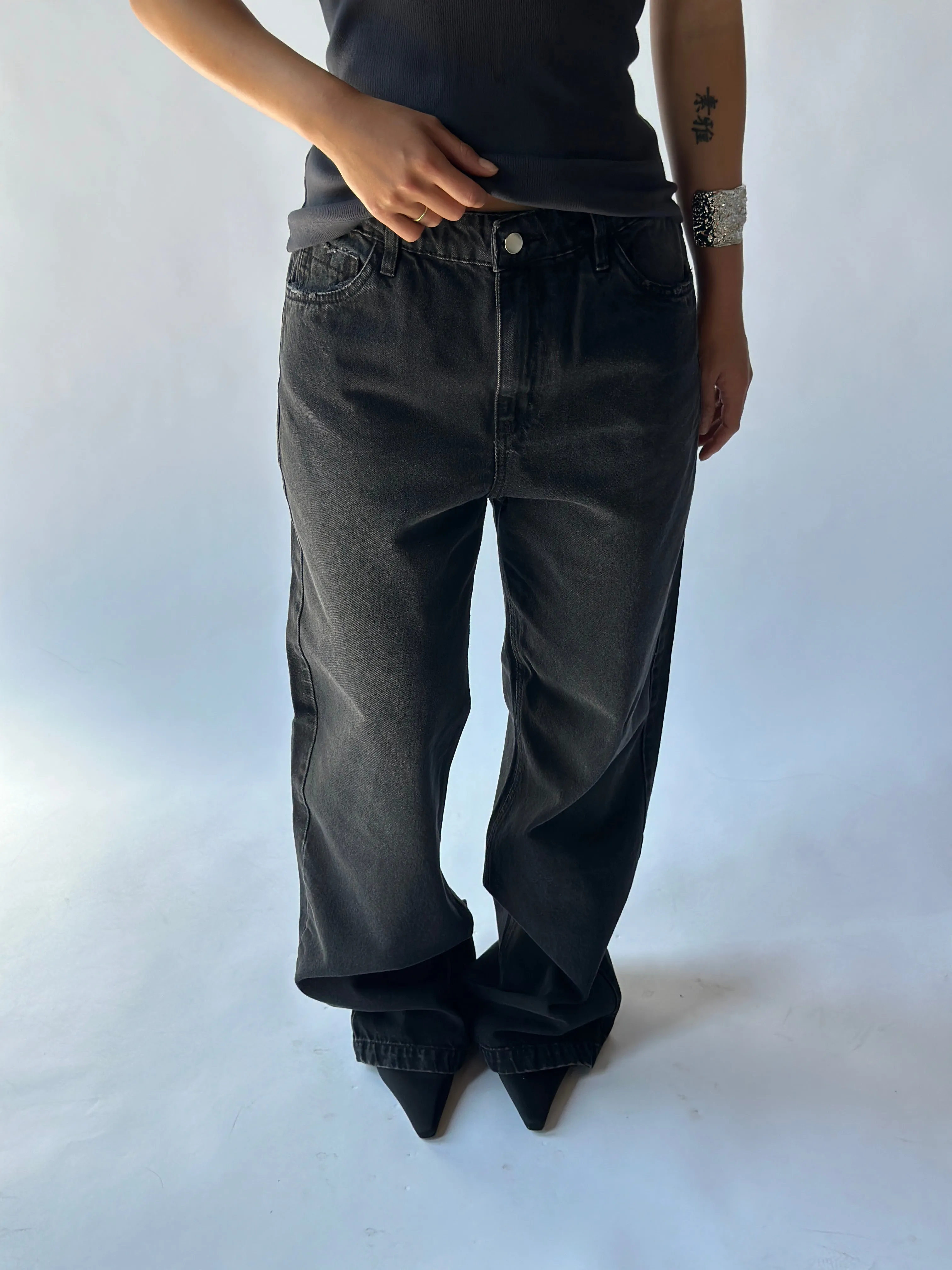 Calça Jeans Perna Larga