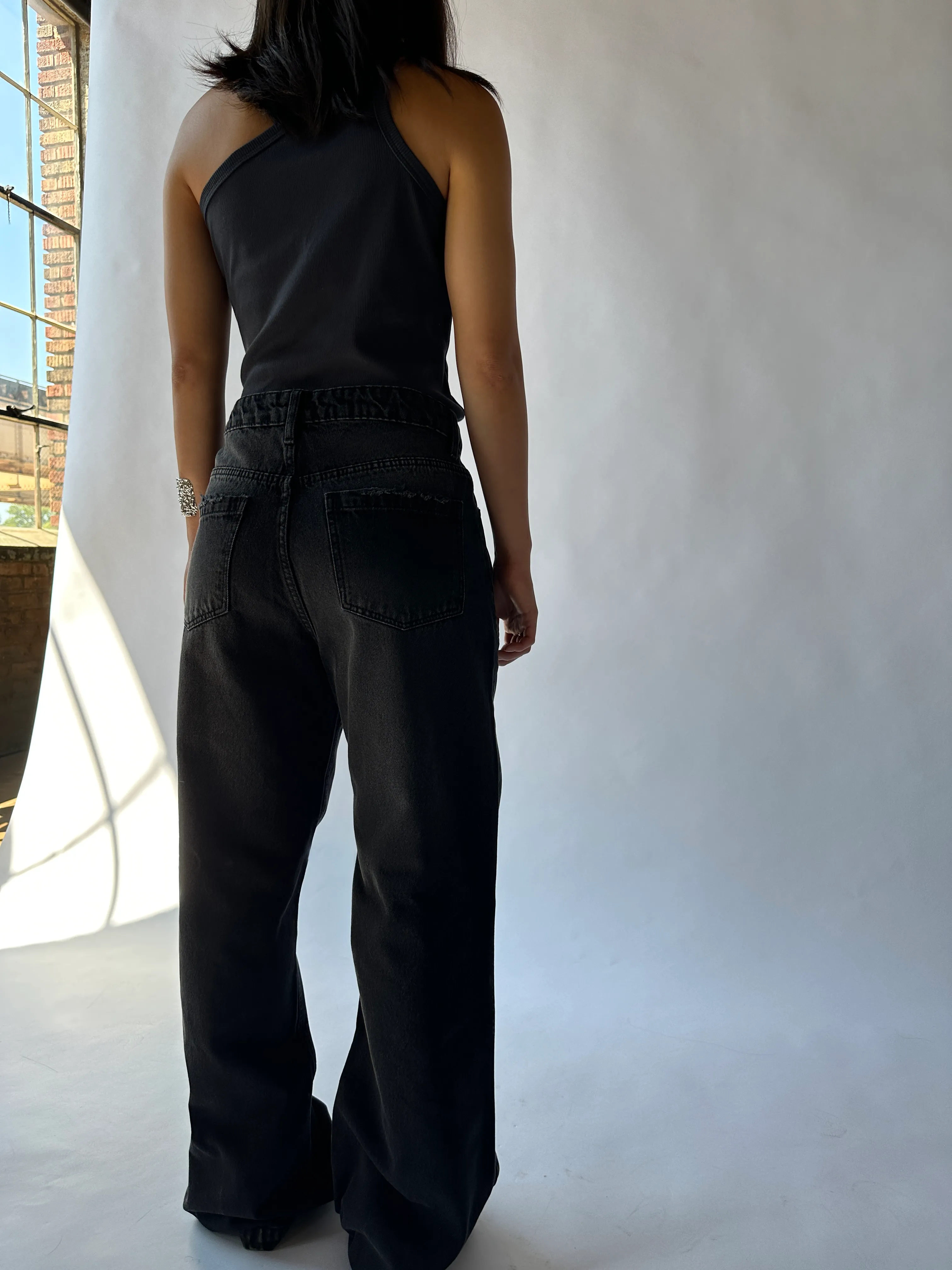 Calça Jeans Perna Larga
