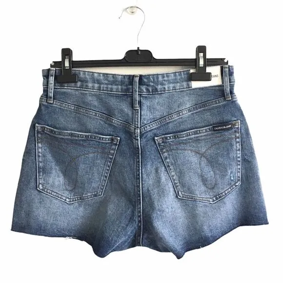 CALVIN KLEIN High Waisted Denim Shorts Blue 30