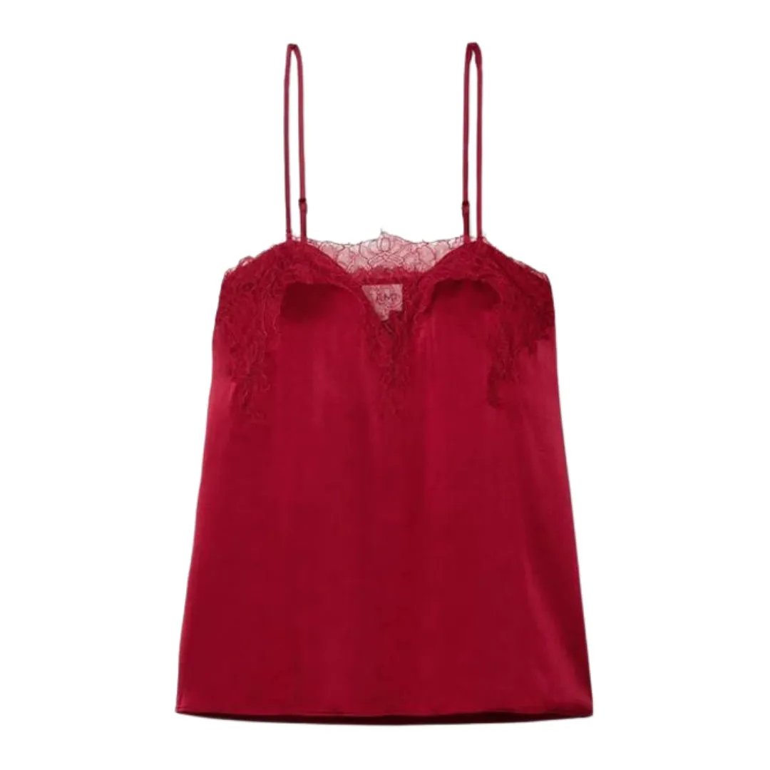 CAMI Women's Red V-Neck Sleeveless Top #246 XXS NWT