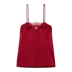 CAMI Women's Red V-Neck Sleeveless Top #246 XXS NWT