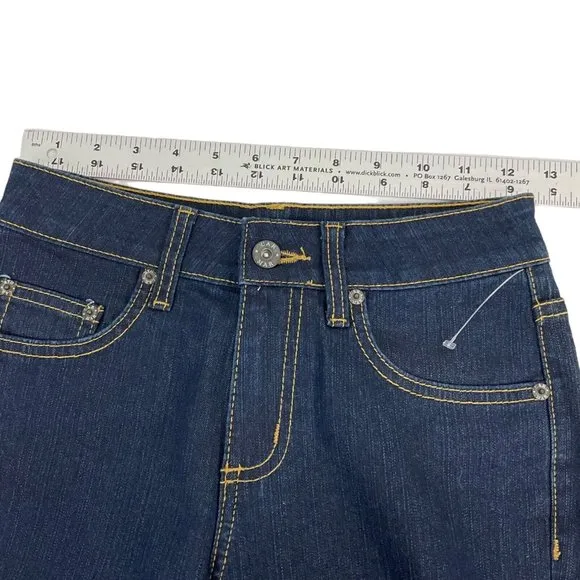 Carmar Shorts Womens Sz 24 Dark Denim Bermuda Stretch Mid Cut Raw Hem $219 Nwt